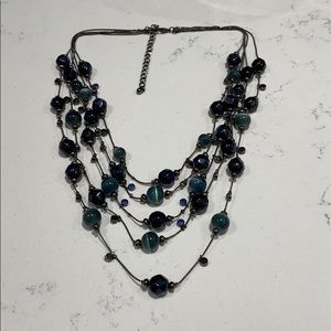 Dark green & black 5 strand necklace